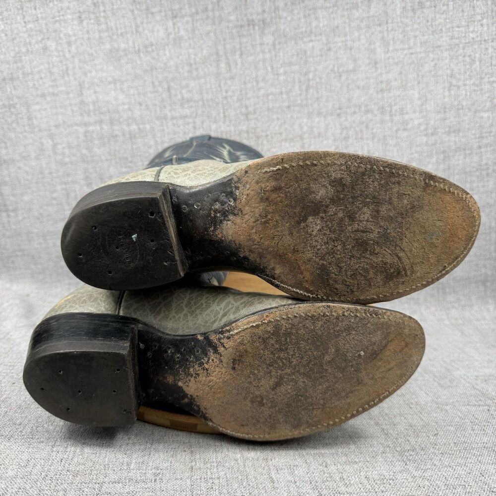 Vintage Nocona Western Boots Men's 10 D Cowboy Leather - Picture 7 of 9